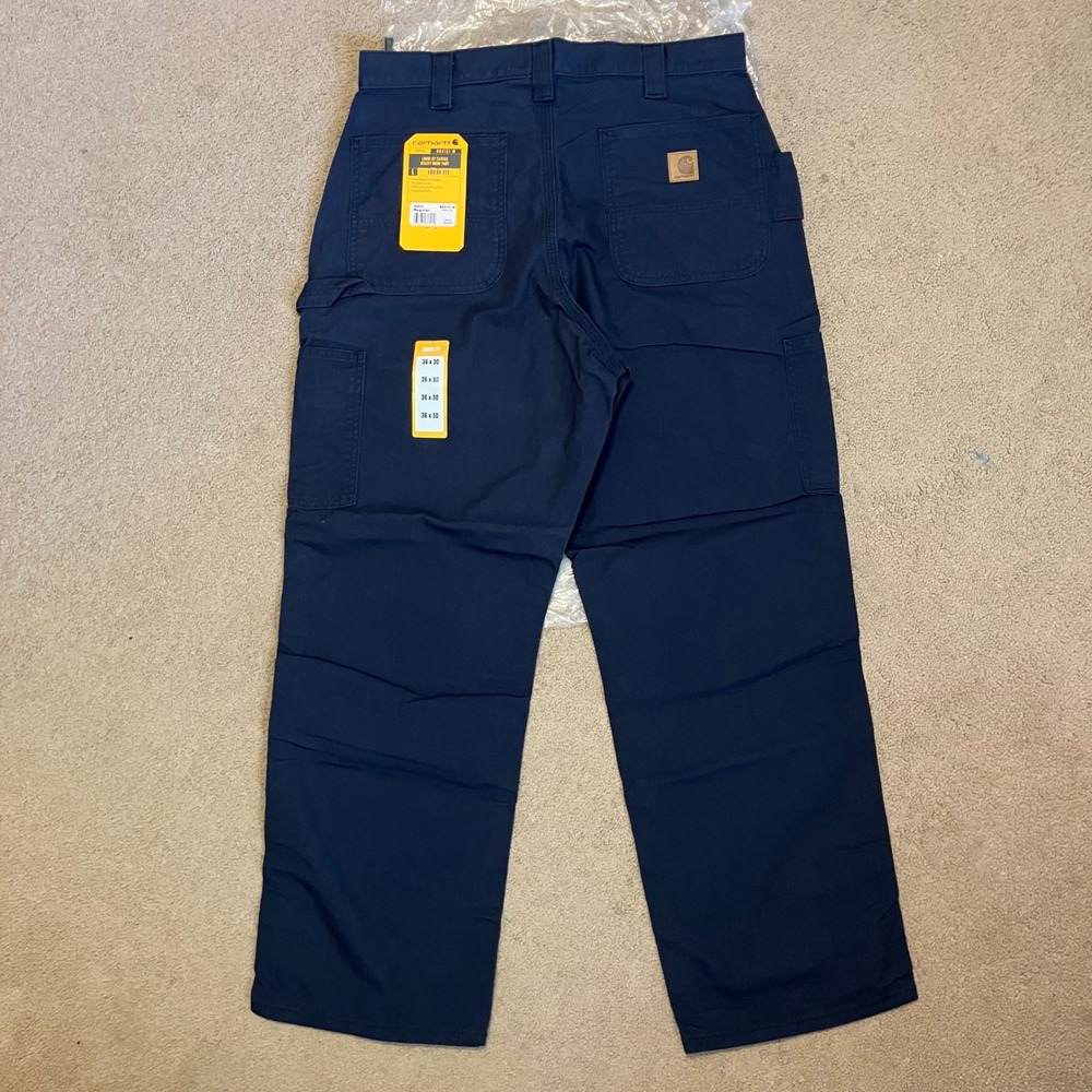 Carhartt Loose Fit Canvas Utility Work Pants Navy Blue 36x30 BN0151-M B151-NVY